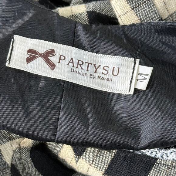 Partysu Plaid Lace Up Corset Milkmaid Dress Dolly Coquette Cottage Prairie S - Picture 4 of 5